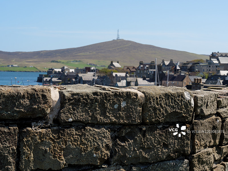 英国谢特兰群岛勒威克市的建筑景观图片素材
