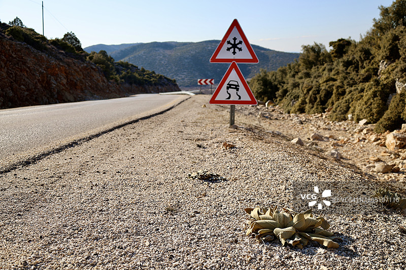天空下的路标特写图片素材
