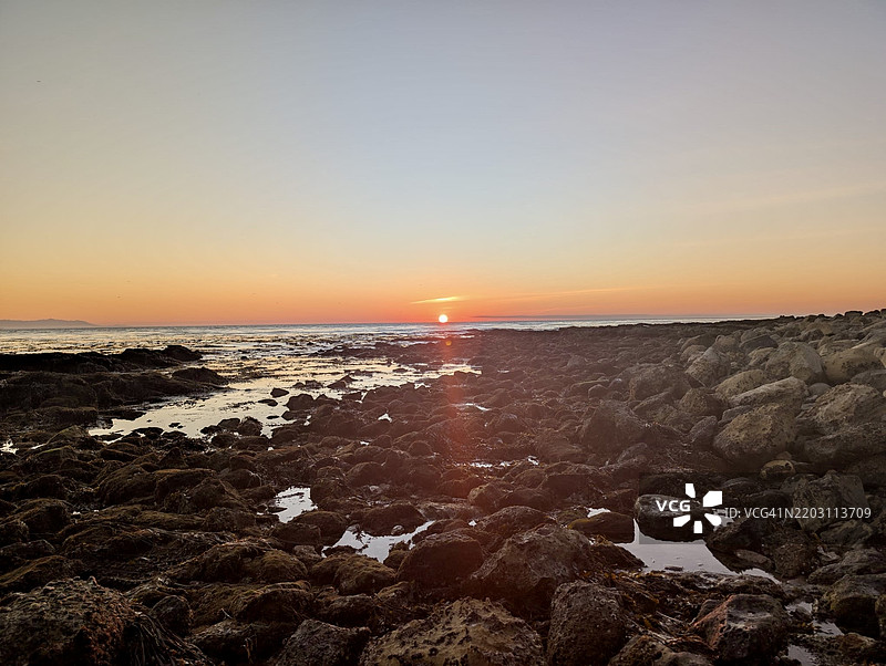 加利福尼亚州帕洛斯维尔德斯的日落海景图片素材