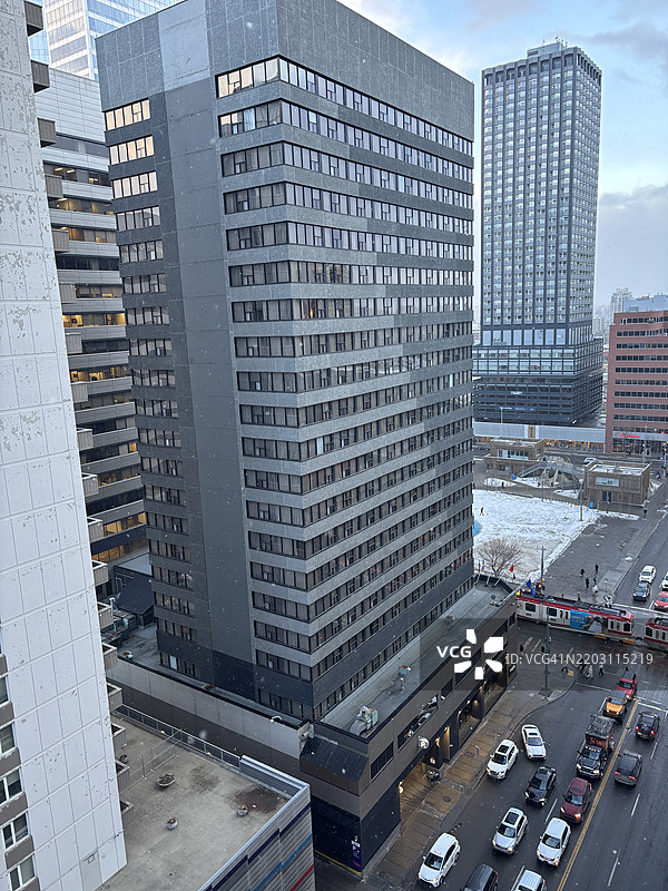 加拿大城市的高角度建筑俯瞰图图片素材