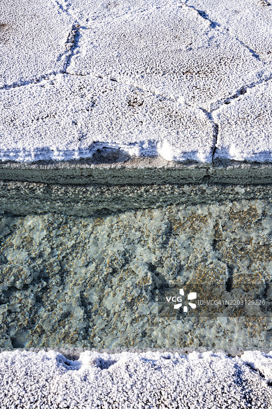 盐矿开采的痕迹，阿根廷萨尔塔省萨利纳斯格兰德斯，南美洲图片素材