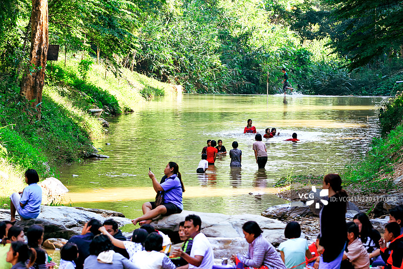 泰国北部的梅蓬瀑布自然风光图片素材