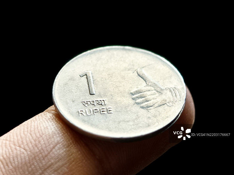 一卢比硬币图片素材