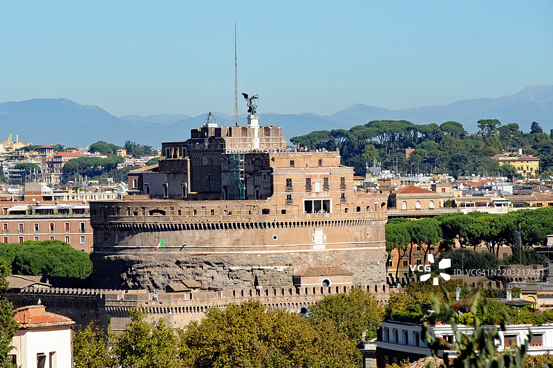 从雅尼库姆山看到的圣天使堡图片素材