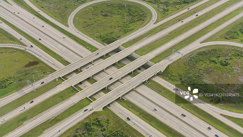 密歇根州兰辛的立交桥鸟瞰图图片素材