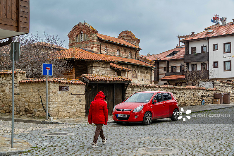 美丽而历史悠久的黑海内塞巴尔图片素材