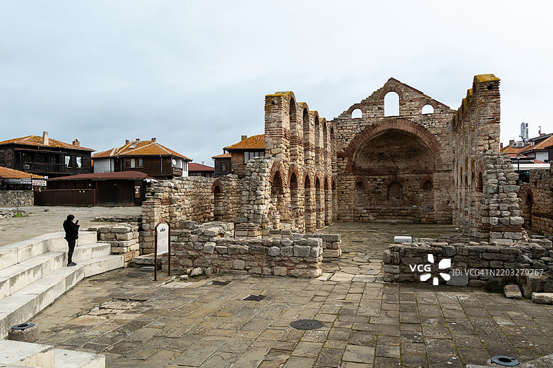 美丽而历史悠久的黑海内塞巴尔图片素材