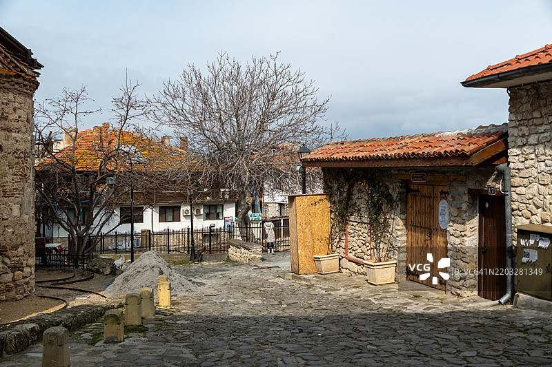 美丽而历史悠久的黑海内塞巴尔图片素材