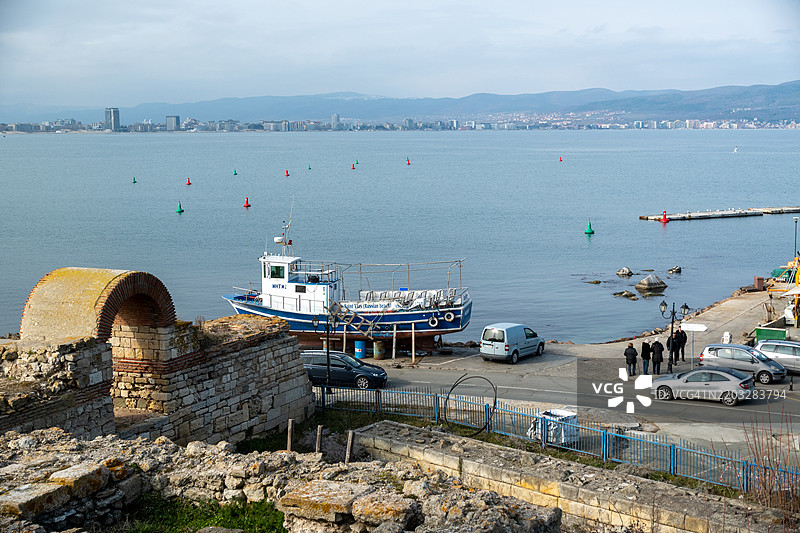 美丽而历史悠久的黑海内塞巴尔图片素材