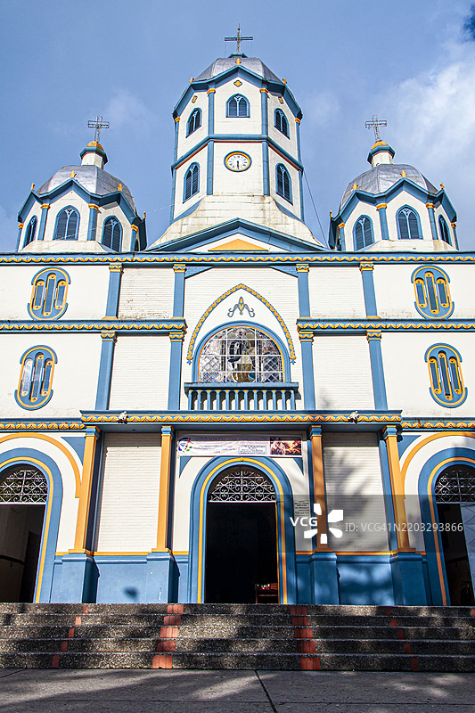 菲兰迪亚无原罪圣母教区。Quindio，哥伦比亚。图片素材