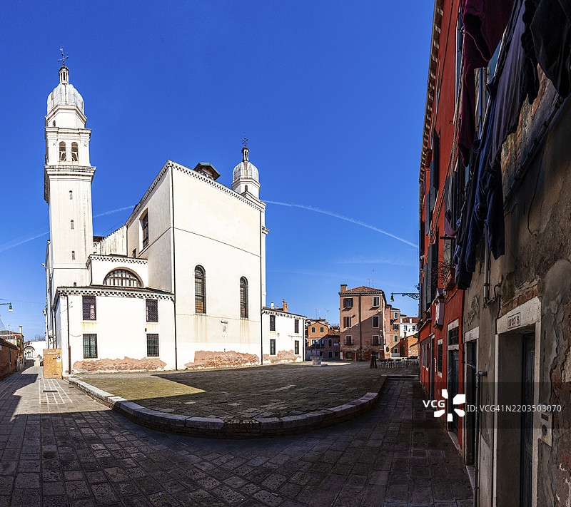 圣安杰洛·拉法埃尔教堂，坎帕佐·圣塞巴斯蒂安，杜尔索杜罗，威尼斯，威尼托，意大利，欧洲图片素材