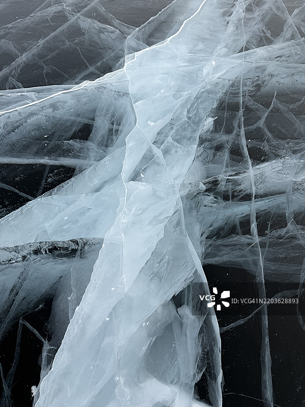 冬季的冰封贝加尔湖湖面图片素材