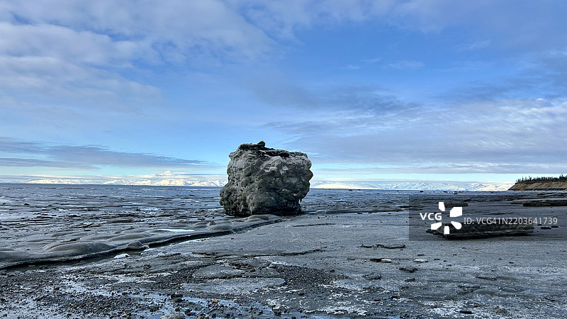 阿拉斯加州基奈的海洋与天空的美丽景色图片素材