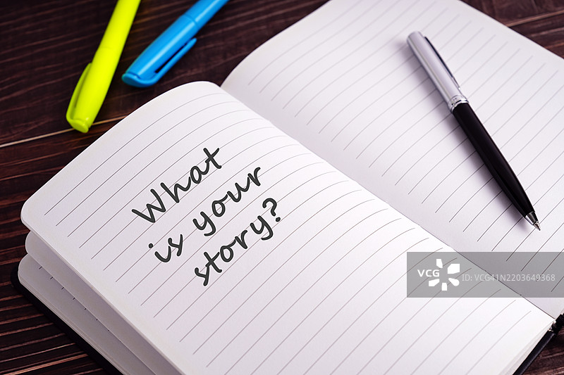记事本上的“你的故事”文本图片素材
