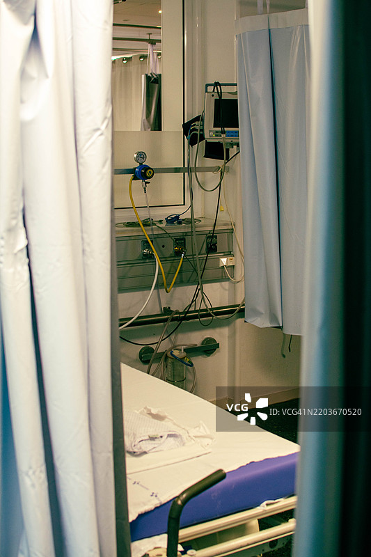 空荡荡的医院病床在重症监护室等待病人图片素材