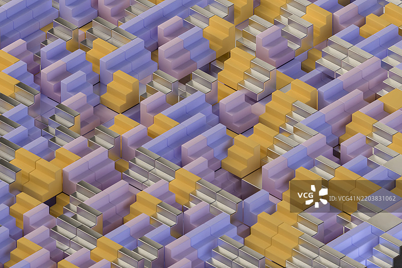 色彩斑斓的抽象几何图案，交错的方块图片素材