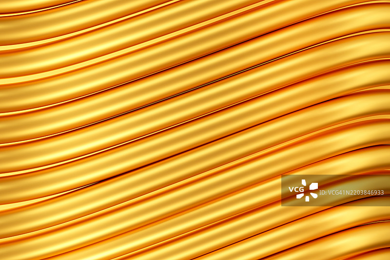 抽象条纹波浪层叠光泽金属背景。未来感的3D图案。几何构图。设计元素。图片素材