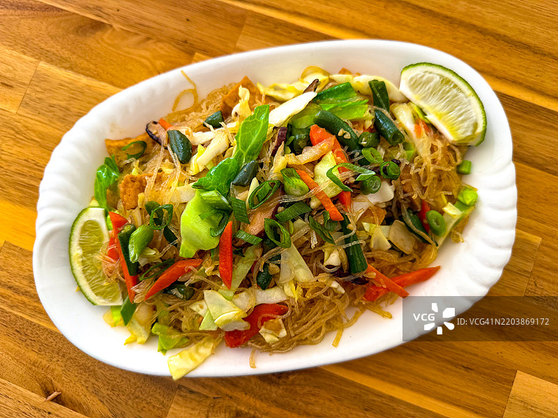 素食米粉炒面图片素材