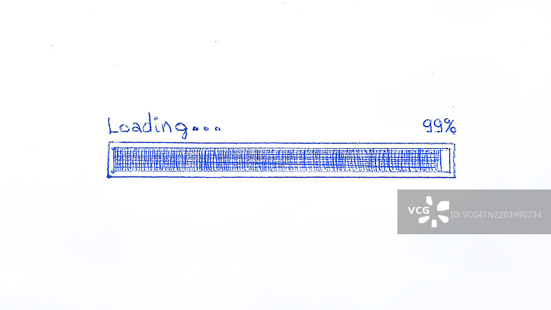 手工绘制的加载进度条插图图片素材