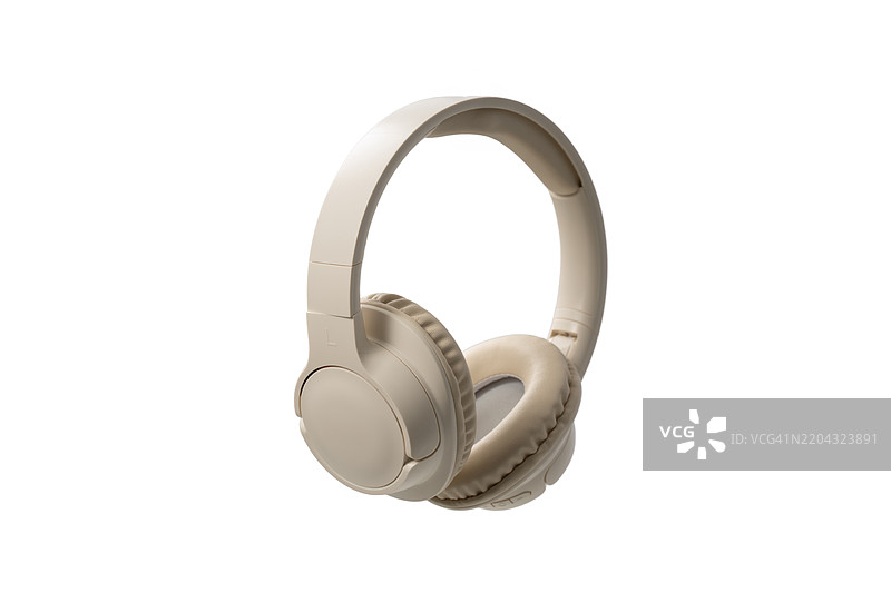 一副带黑色头带的白色耳机图片素材