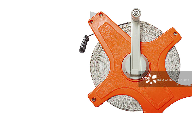 大建筑卷尺的一部分，孤立在白色背景上图片素材