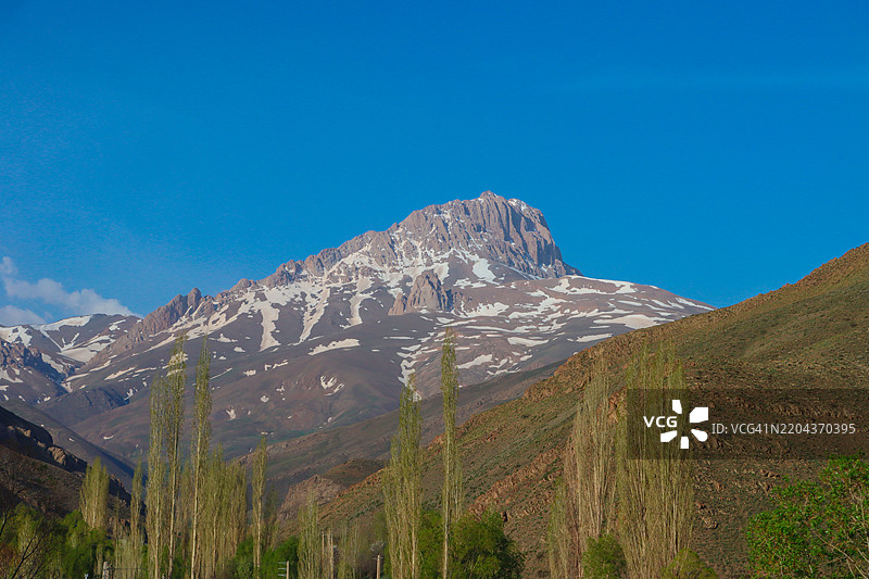 雪山与蓝天的美丽景色图片素材
