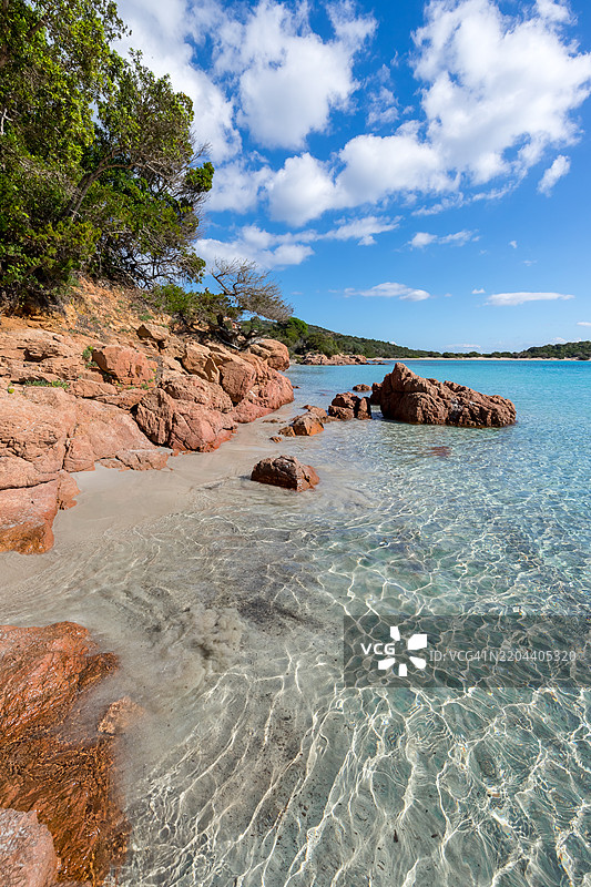 科西嘉岛的朗迪纳拉海滩，法国图片素材