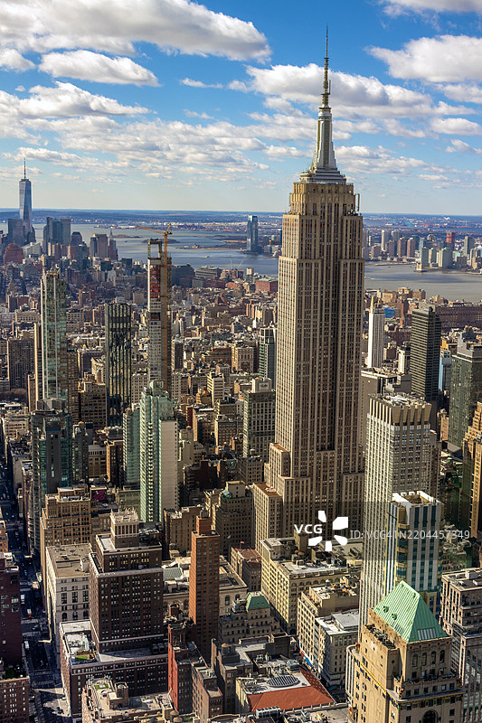 帝国大厦和曼哈顿天际线，美国纽约图片素材