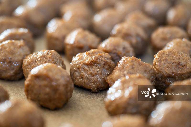 熟肉丸的特写镜头图片素材