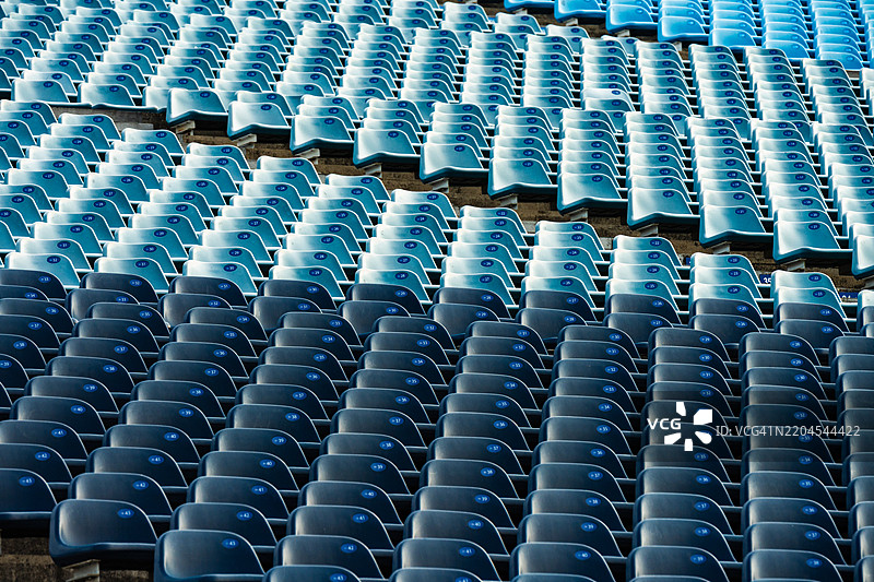 体育场蓝色座椅的排 rows图片素材