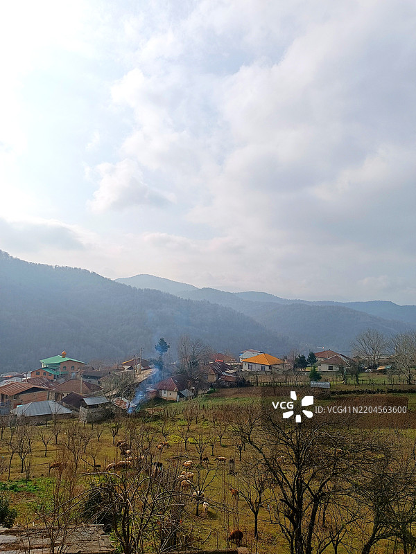 城镇风景与天空的美丽景观图片素材