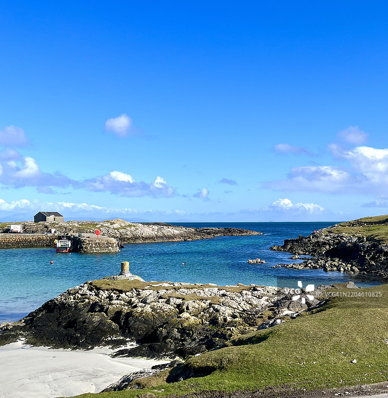 海洋与天空的美丽景色，蒂雷岛，英国图片素材