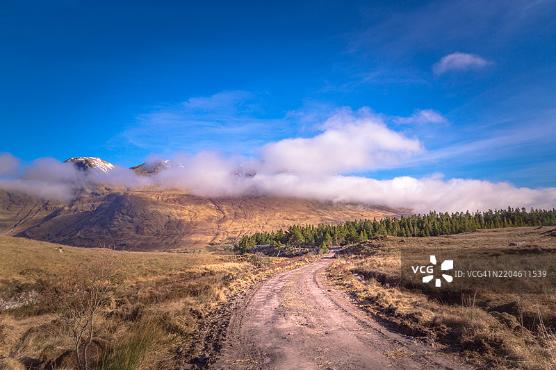 爱尔兰罗斯康蒙县的天空与土地的美丽景色图片素材