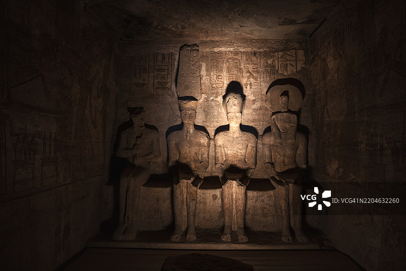 阿布辛贝神庙的室内照片，位于阿斯旺图片素材
