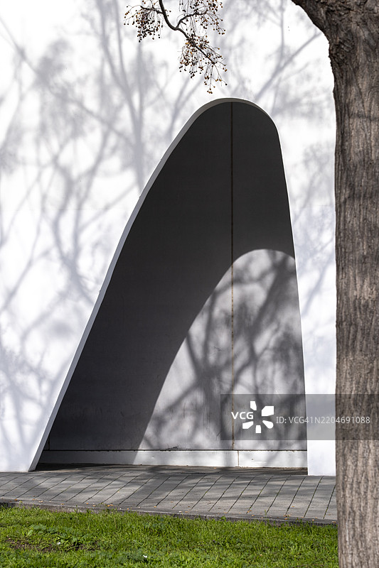 巴塞罗那大街Fira的阴影与纹理图片素材