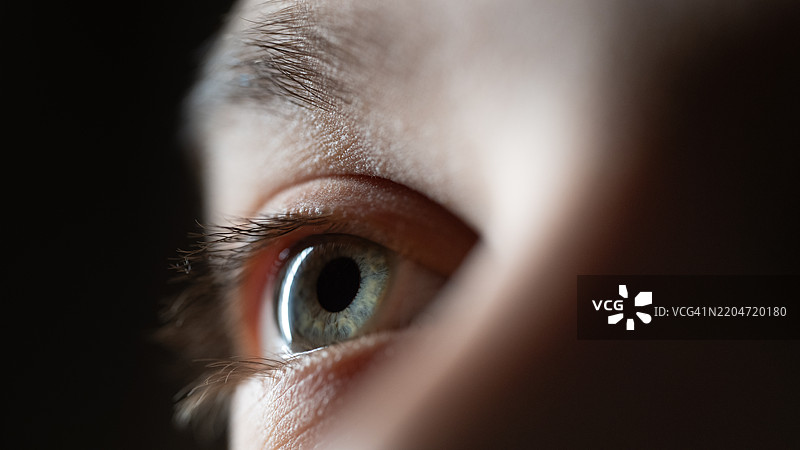 在她眼睛的蓝色中图片素材