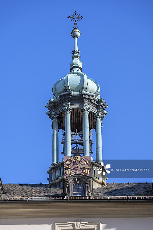 维尔茨堡宫的钟楼，德国巴伐利亚州下弗兰肯地区维尔茨堡，欧洲图片素材