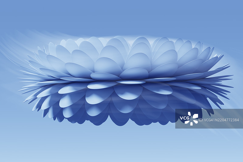 蓝色背景上的抽象花瓣设计图片素材