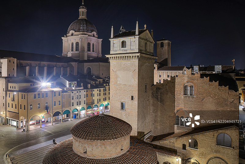 埃尔贝广场，曼图亚，伦巴第，意大利图片素材