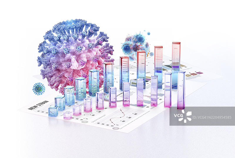 新兴病毒株，概念插图图片素材