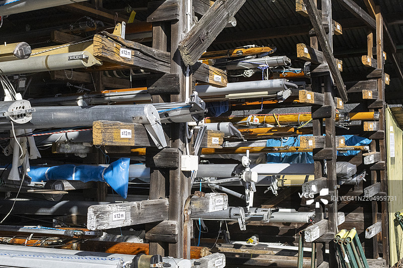 帆船桅杆的储存图片素材