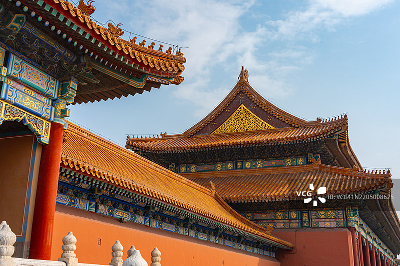 中国北京的联合国教科文组织世界遗产，包括标志性的皇宫和紫禁城图片素材