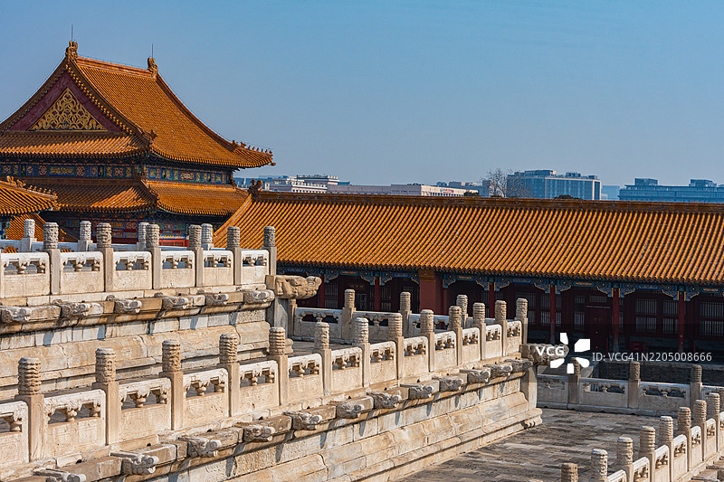 中国北京的联合国教科文组织世界遗产，包括标志性的皇宫和紫禁城图片素材