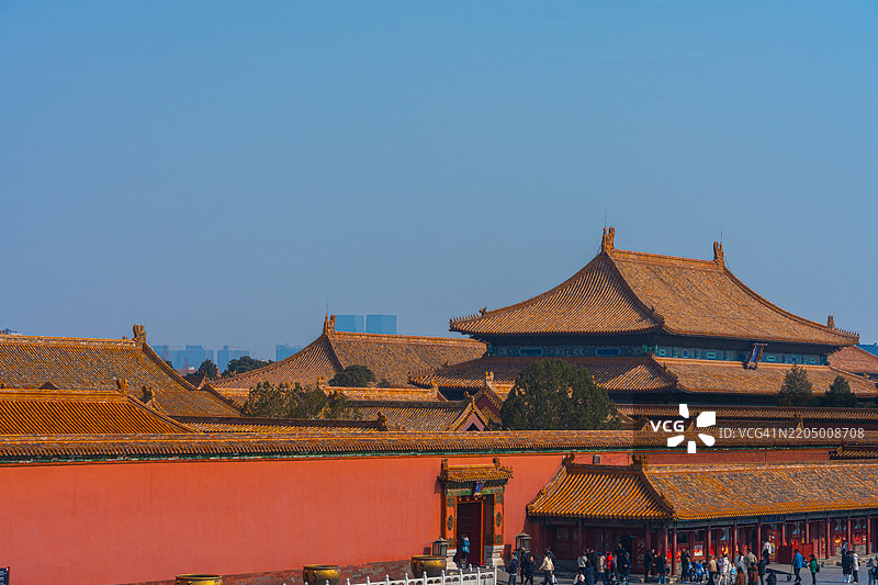 中国北京的联合国教科文组织世界遗产，包括标志性的皇宫和紫禁城图片素材