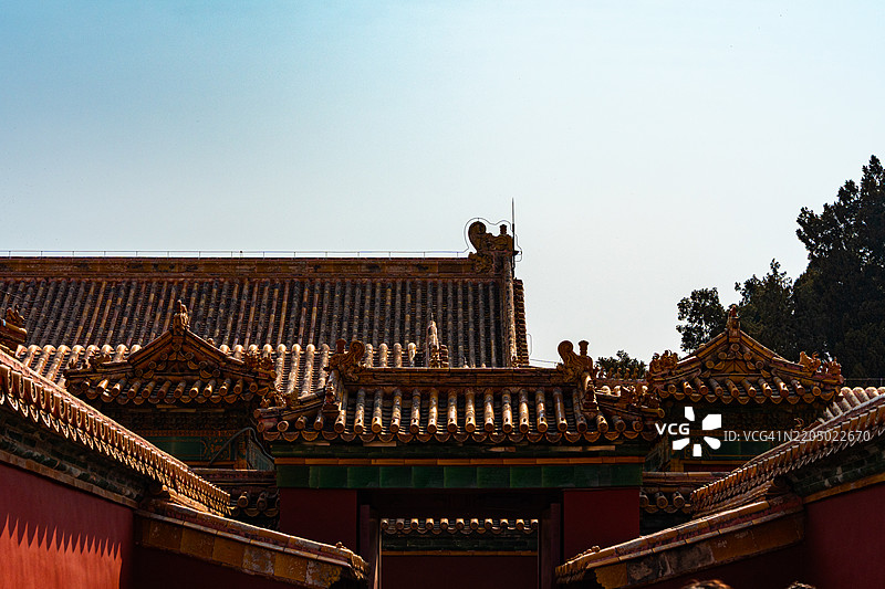 黄瓦尖顶，故宫。图片素材