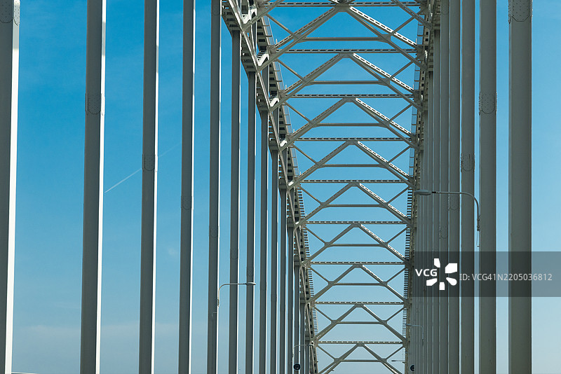 荷兰高速公路桥在蓝天的日子图片素材