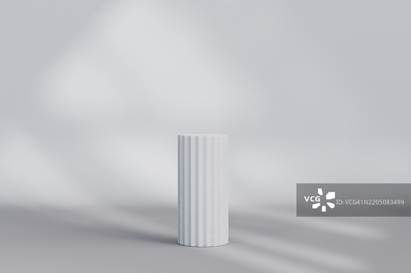 中性色浅灰色环境中的极简柱子设计图片素材