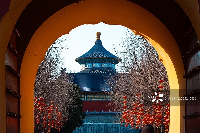 天坛（丰收之 temple），中国北京，联合国教科文组织世界遗产。图片素材