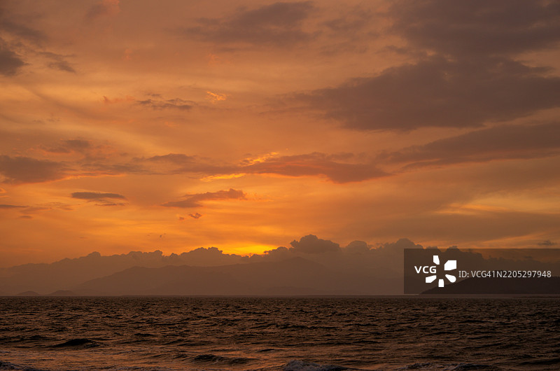 巴哈德查梅湾（Chame Bay）日落，潘塔查梅，巴拿马西省，巴拿马图片素材