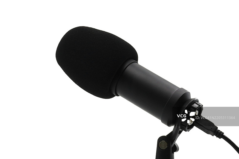 播客录音设备，孤立在白色背景上图片素材